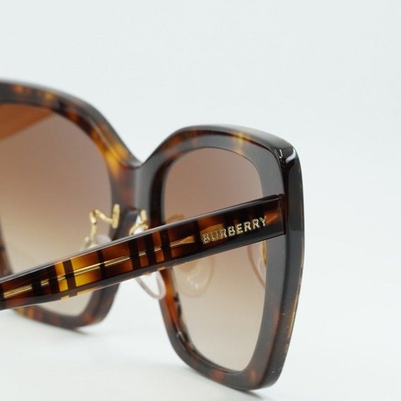 NEW BURBERRY TAMSIN BE4366F 398213 TOP CHECK HAVANA/BROWN GRADIENT SUNGL… - Picture 5 of 10